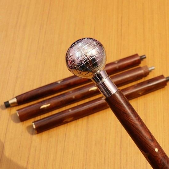 

Морской дизайн латунная ручка в виде глобуса викторианская деревянная трость винтажная трость