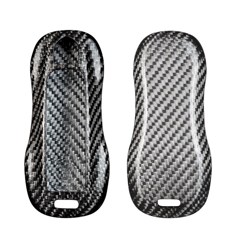 Echte Carbonfaser Auto Fernbedienung Schlüsselanhänger Hülle Abdeckung für Porsche Macan 911 Panamera Cayenne Boxster 986 987 981 Zubehör