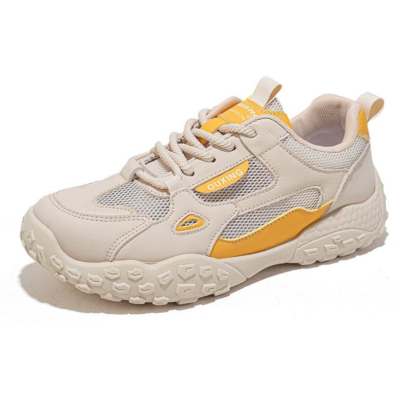 Spring and Autumn Breathable Mesh Shoes Korean Style Soft Sole Chunky Shoes Versatile Thin Shoes Sneakers