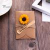 Special Paper Cards for Souvenirs 5Pcs DIY Dried Flower Greeting Cards, Handmade Note with Artificial Flowers, Jute Twine Romantic Sunflower Rose Hang