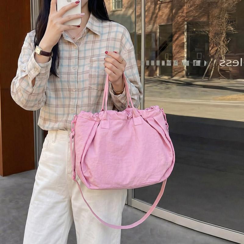 Einfarbige Kordelzug-Handtasche Damen-Schultertasche Große Kapazität Pendler-Crossbody-Tasche
