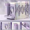 Bookstand Desktop with Retractable Bookshelf Book Storage and Storage Rack with Pen Holder Fixed Book Clip Student Foldable Vook