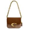 Shoulder Bag IDOL 21 Classic Brand Logo Magnetic Buckle Closure, Artificial Leather, Cowhide Leather, Crossbody Bag, Small Size, Women's, Tan