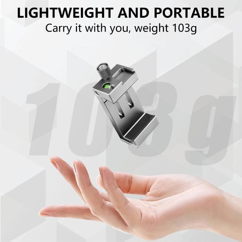 Professional Phone Tripod Mount Adapter Aluminum Cellphone Holder with Adjustable Clamp for Selfie Stick Monopod