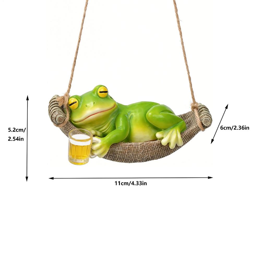 Frog Garden Decor Realistic Small Frog Swing Pendant Outdoor Animal Garden Ornaments for Indoor Yard Pathway Patio Lawn Porch