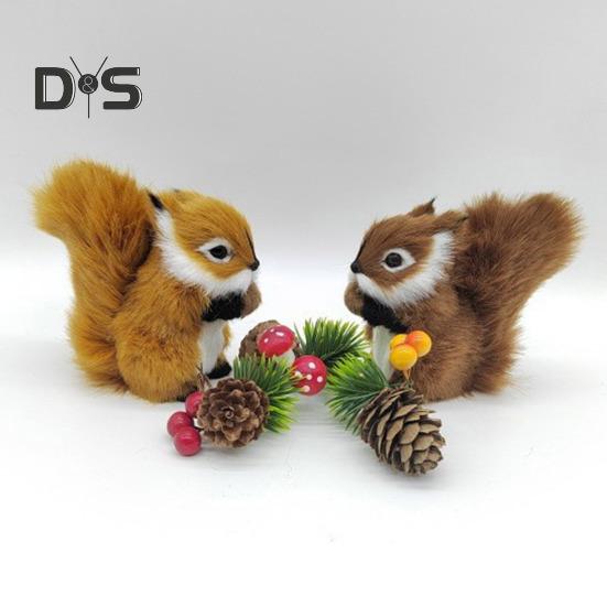 Plüsch-Eichhörnchen-Figur, realistische Simulation, Eichhörnchen-Modell, lebensechtes Kunstfell, Tier-Miniatur, Home-Office, Schreibtisch-Dekoration, Ornament