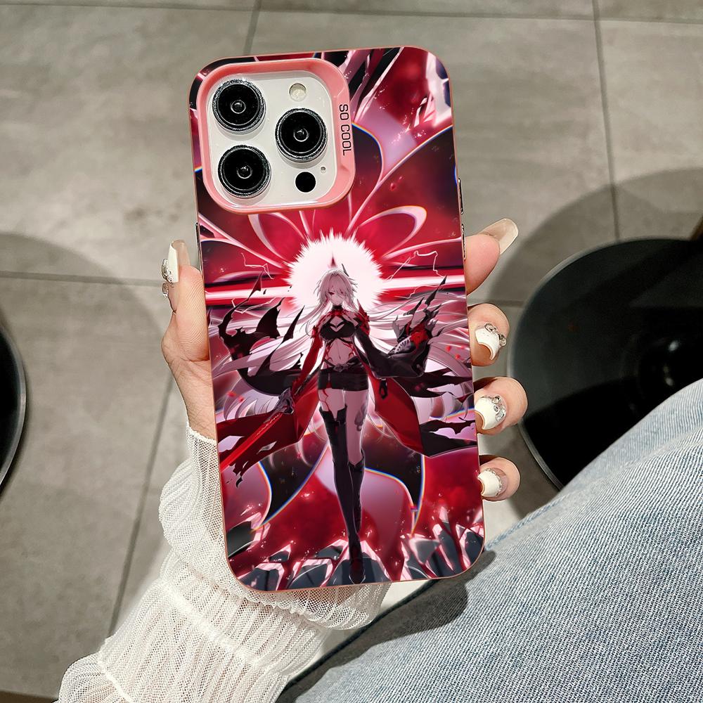 HSR Acheron Pink Translucent Mobile Phone Case for iPhone 17 16 15 14 13 12 11 X XR XS Air Pro Max Plus Colorful Cover