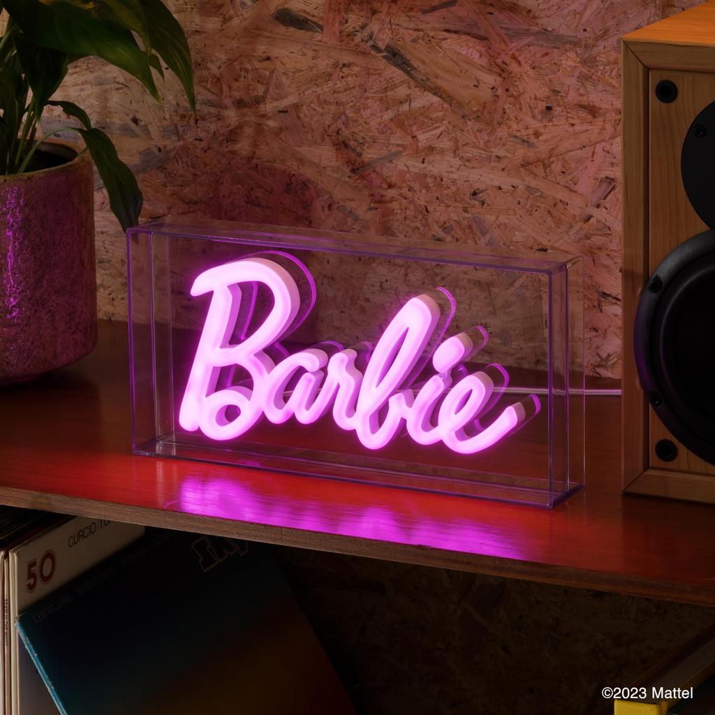 Paladone Barbie Logo Lamp LED Neon Pink Sign Official Barbie Merchandise - - -