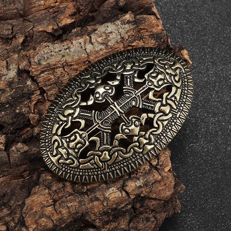 Retro Celtic Warship Brooch Men's Punk Trend Amulet Jewelry Motorcycle Riding Lapel Pin Accessories