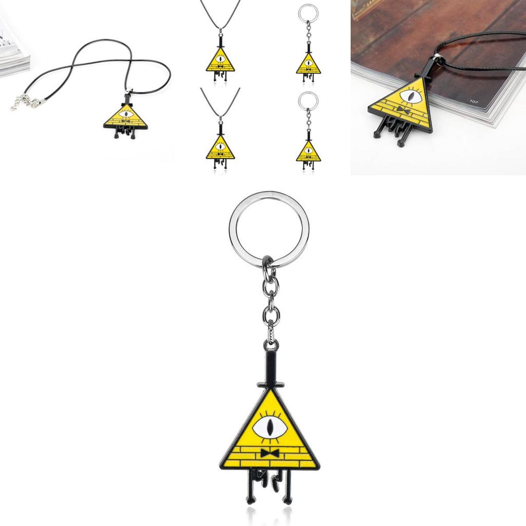 Gravity Falls Bill Geometric Alloy Necklace With Snake Chain For Fans And Collectors