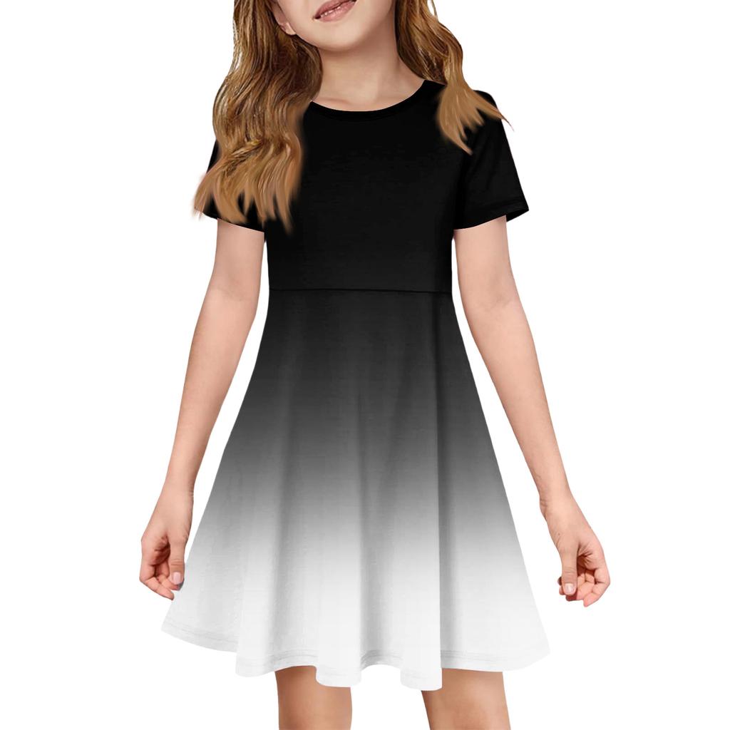 Mädchen Sommerkleid Farbe & Muster Kurzarmkleid Mit Tasche Freizeitkleid Kurze Ärmel Partykleid Ostertag