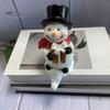Cute Decorative Hangers Christmas Snowman Resin Hook Decor, Figurine Hanging for Xmas Desktop Figurines Stocking Key Holder, Ornament Fireplace