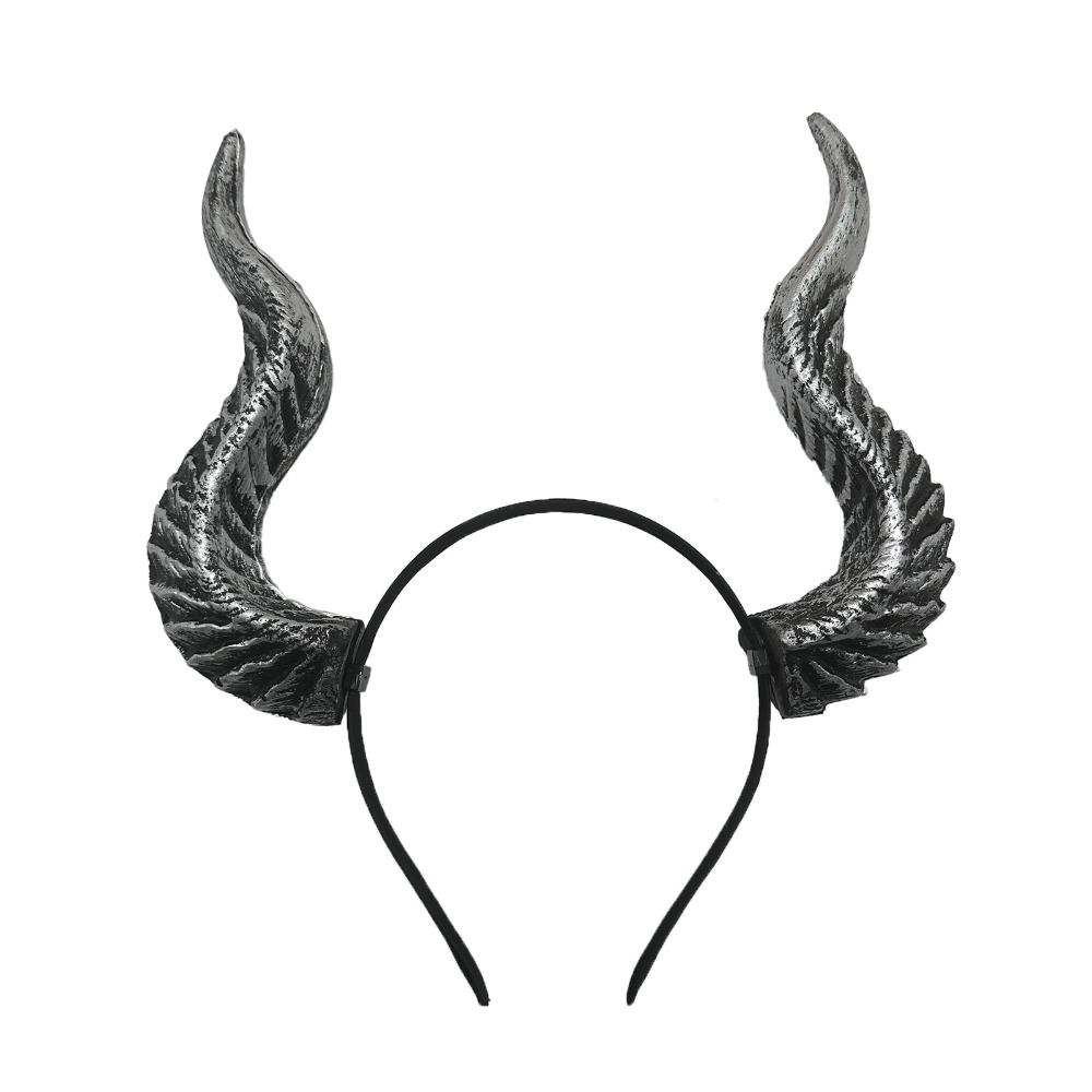 PU Cosplay Hairband Ox Horn Halloween Hair Hoop Halloween Horns Headband  Stage Performance Props