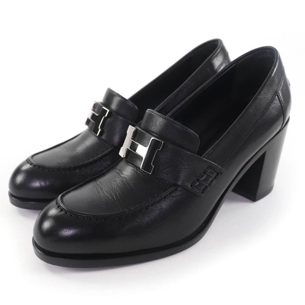 Great HERMES pumps Dauphine 70 moccasins Constance leather loafers black 36 Used