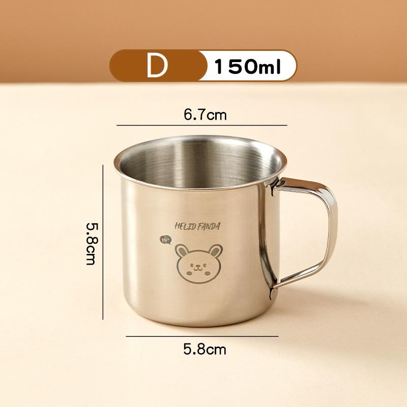 50/100/150ml 304 Stainless Steel Drinking Cup With Handle Durable Tumbler Anti Scalding Mini Cute Water Cup For Kids Drinkware