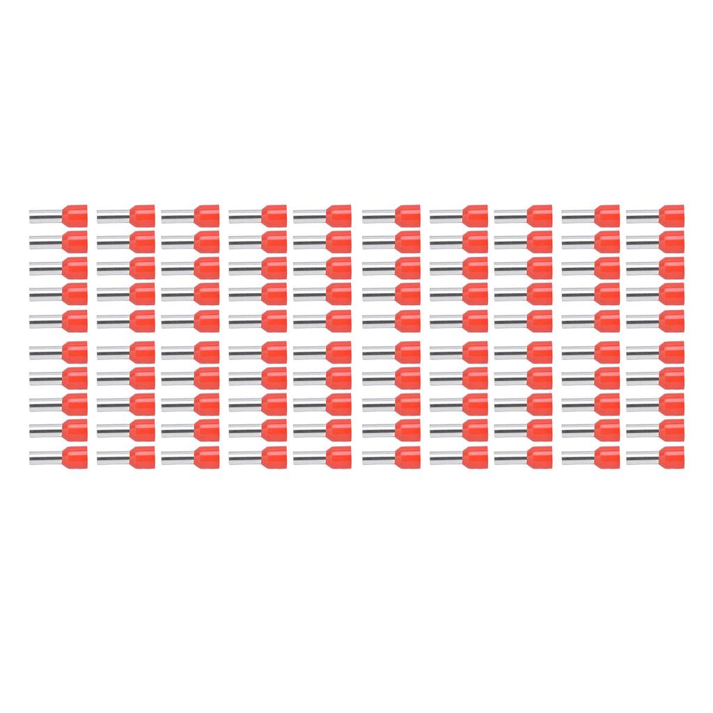 100PCS Insulated Round Tube Terminal Copper Crimp Connector for 8AWG Electrical Wire E10‑12
