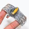 Natural Bumble Bee Jasper 925 Sterling Silver Cuff Bangle Adjustable AC-1425
