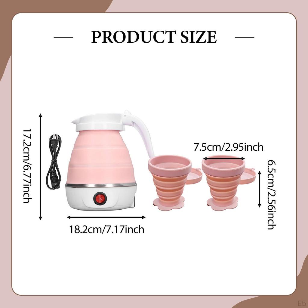 Electric Kettle Professional Lightweight Household for Camping Travel Hiking White