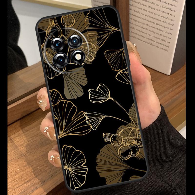Ginkgo Leaf Gold Fol Art Case For OnePlus 15 R 13T 13R 12R 10T 8T 13 12 11 9 10 Pro Nord 5 CE 4 2 3 Lite N20 N30 Cover
