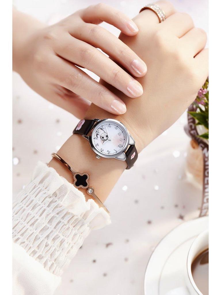 Stylish Kids' Leather Strap Quartz Watch for Girls and Boys