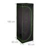 Relaxdays Grow Tent, 95% Reflective Inner Film, Hlp 180 X 60 X 60 Cm, for Indoor Use, Black and Green