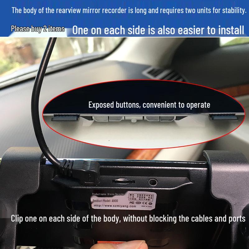 Universal Rearview Mirror Dash Cam & Phone Mount Clip