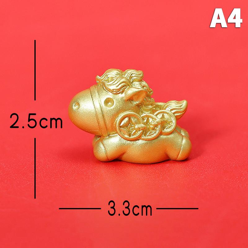2026 New Year Figurines Miniatures Cartoon Lucky Gold Horse Micro Landscape Ornaments Home Room Desk Decorations Gift