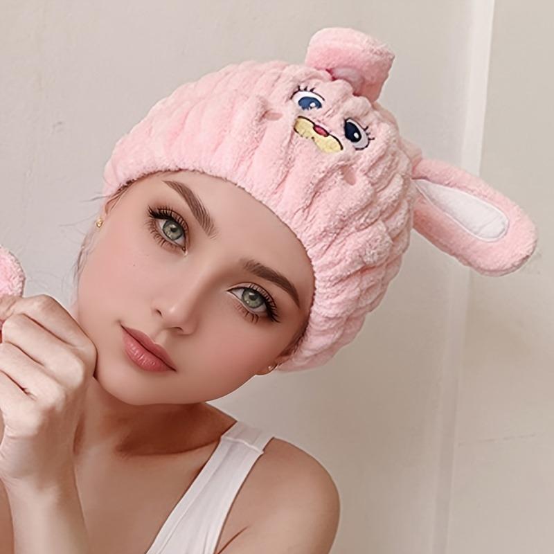 1Pc dry hair cap, new cute shower cap, head towel for women, no blow-drying hair towel, super water absorption and quick drying.