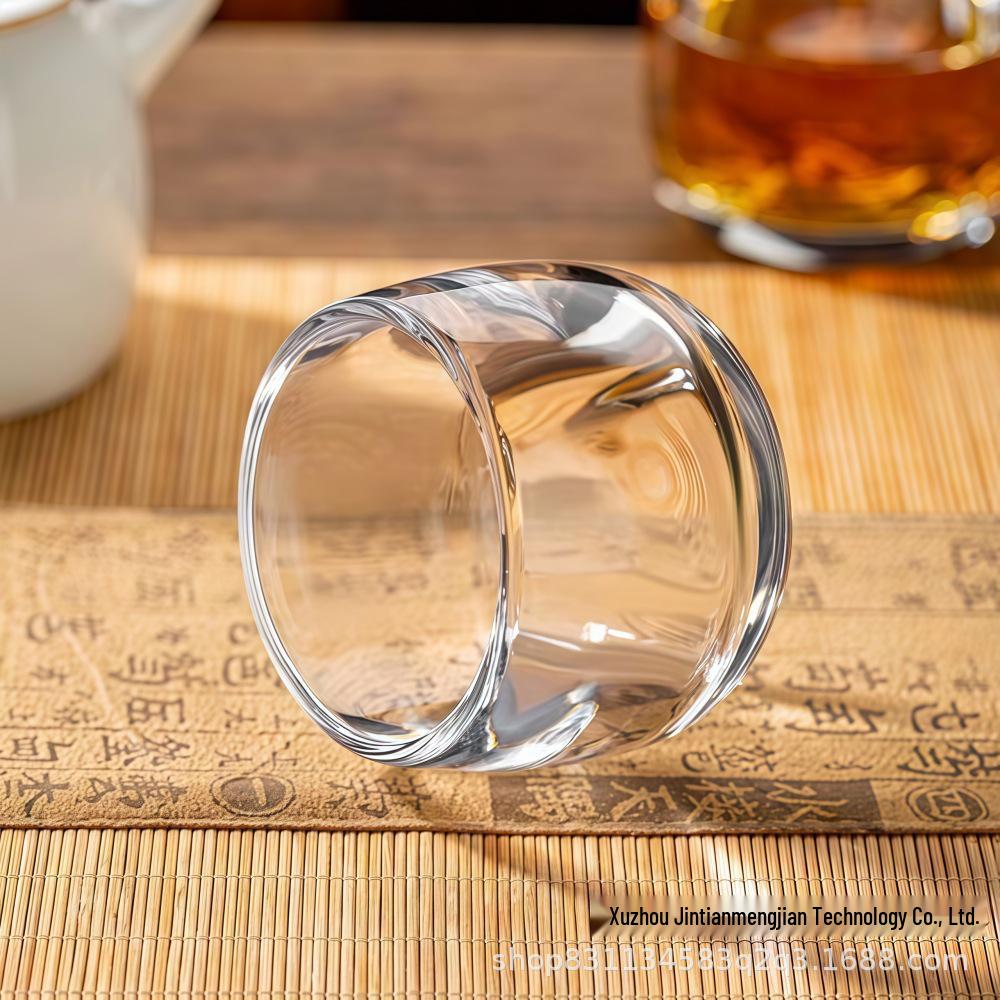 Guochao Kung Fu Tea Glass: Guanshan Thumb Ring Cup & New Chinese Style Tasting Set Thumb Ring Cup [1 pc]