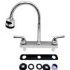 RV Faucet Replacement, RV Kitchen Sink Faucet with 360 Degree Rotatable Sprayer Flexible Spout, RV Bathroom Faucet Set