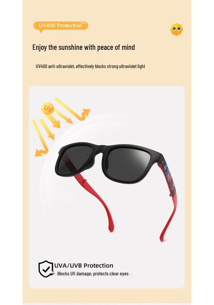 Kids' Foldable Polarized UV Protection Cartoon Sunglasses - Unisex & Comfortable