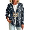 Women's Casual Fashion Long Sleeve Halloween Print Jacket for Party and Everyday Outfits