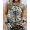Eule Tier 3D-Druck Damen Tanktops Sommermode O-Ausschnitt Lässige Weste Schulterfrei Y2k Ärmelloses Top Camisole Damenbekleidung