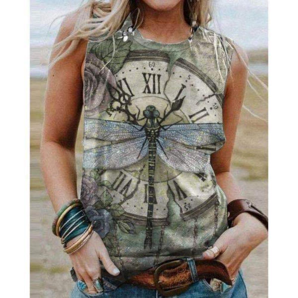 Eule Tier 3D-Druck Damen Tanktops Sommermode O-Ausschnitt Lässige Weste Schulterfrei Y2k Ärmelloses Top Camisole Damenbekleidung