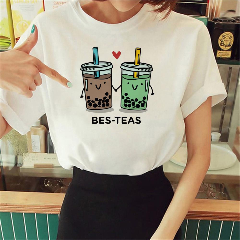 Bubble Tea T Shirt Women Designer Tshirt Girl Harajuku Clothing