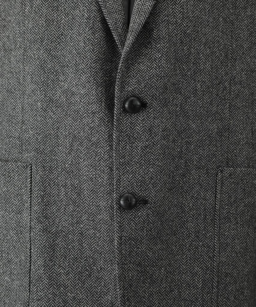 Brooks Brothers Wool Tweed Herringbone Jacket (Grey) (Bbjsmff402)