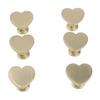6PCS Gold Zinc Alloy Heart Shaped Cabinet Knobs with Screws for Cupboards Drawers Wardrobes For Home Furniture
