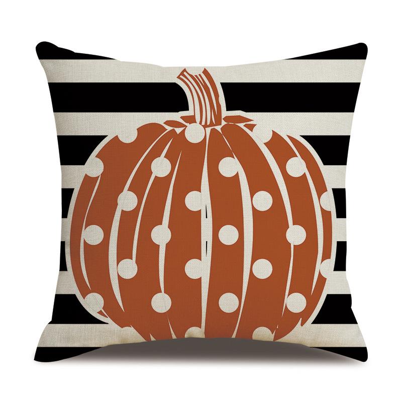 Thanksgiving Linen Pillow Case Autumn Pumpkin Print Supply Pillow Cushion Cover Premium Durable Quality Useful