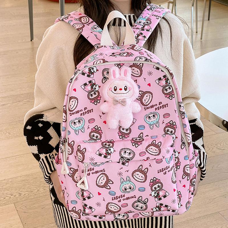 Children School Bag Cartoon Cute Labubu Backpack Large Capacity Children Backpack Kawaii Casual Backpack Birthday Gifts