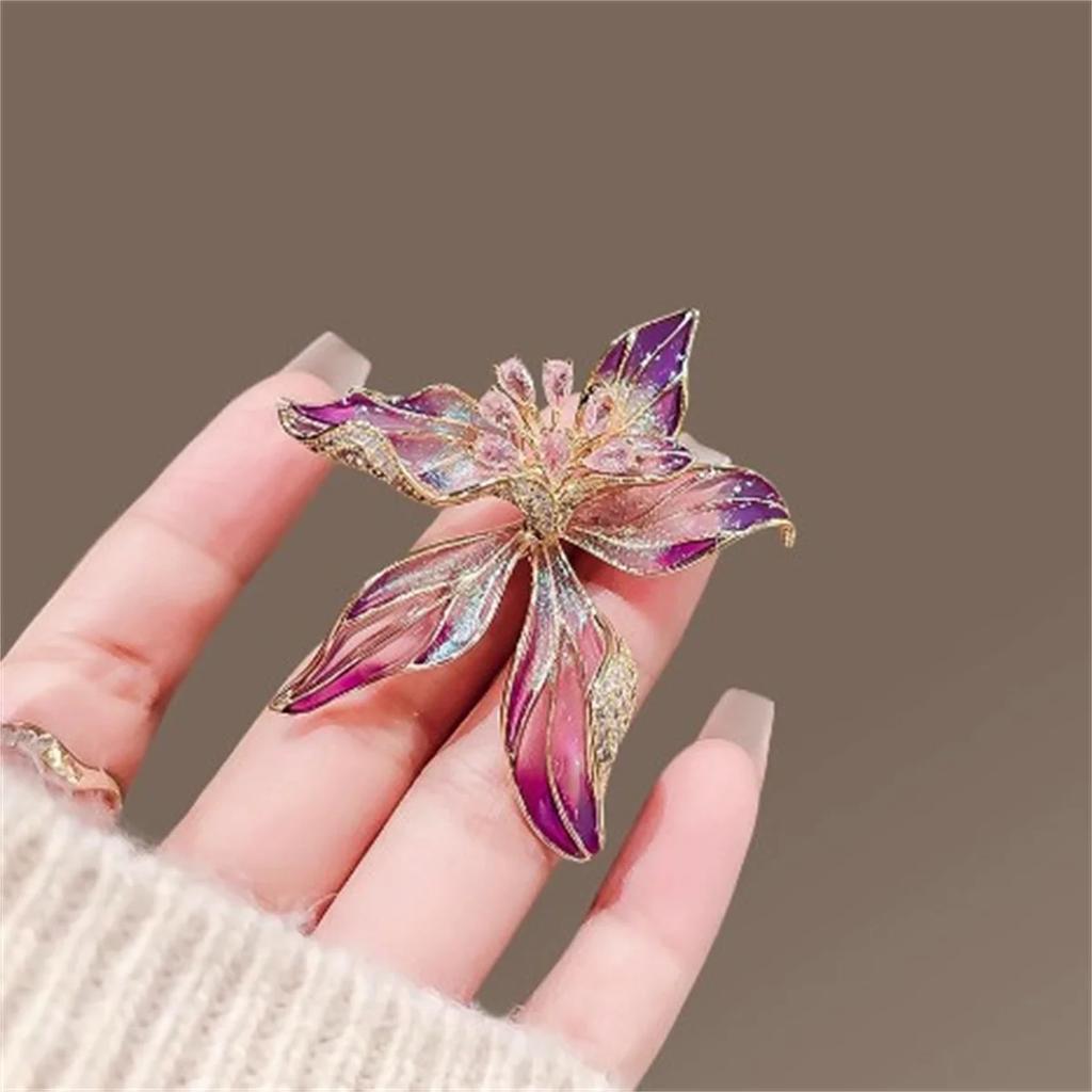 1Pc Luxurious Iris Brooch Y2K Exquisite Retro Romantic Jewelry Accessories for Men's and Women's Birthday Parties Fashion Gifts