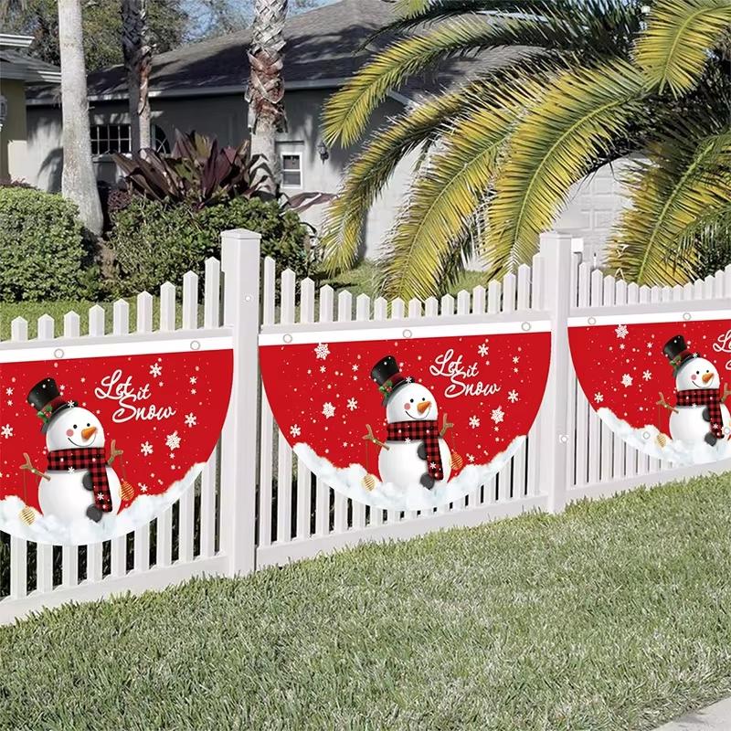 Christmas Fan-shaped Flag Banner Christmas Decor for Home 2026 Christmas Ornament Xmas Navidad Natal Noel Gifts New Year 2026