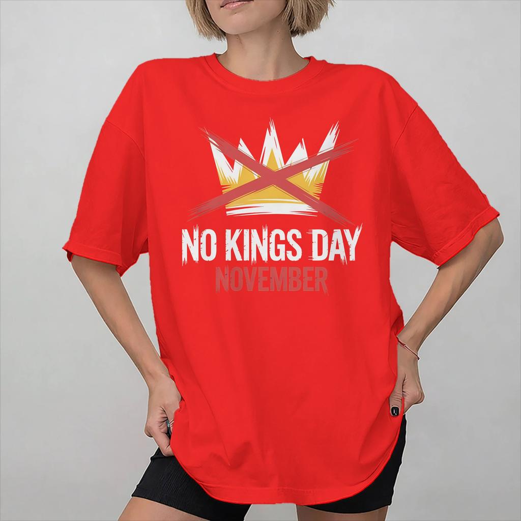 No Kings In America Graphic Printed T Shirts Unisex Women Cotton Tee Shirt Clothing
