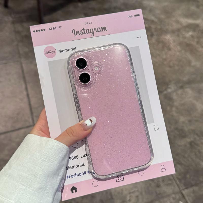 Luxury Glitter Transparent Bling Case For iPhone 11 12 13 14 15 16 Pro Max X XR XS 7 8 Plus Shockproof Soft Bumper Cover