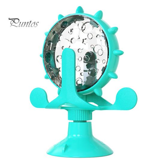 Windmill Cat Treat Dispenser Dispenser, Interactive Rotating Food Toy, Suction Feeder Cup Fun Puzzle for Indoor Cats Solo Play, Mental Stimulation