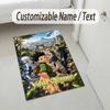 Personalized Crystal Velvet Carpet,Hunter × Hunter Custom Printed Name, Plush Area Rug For Home Indoor Decor