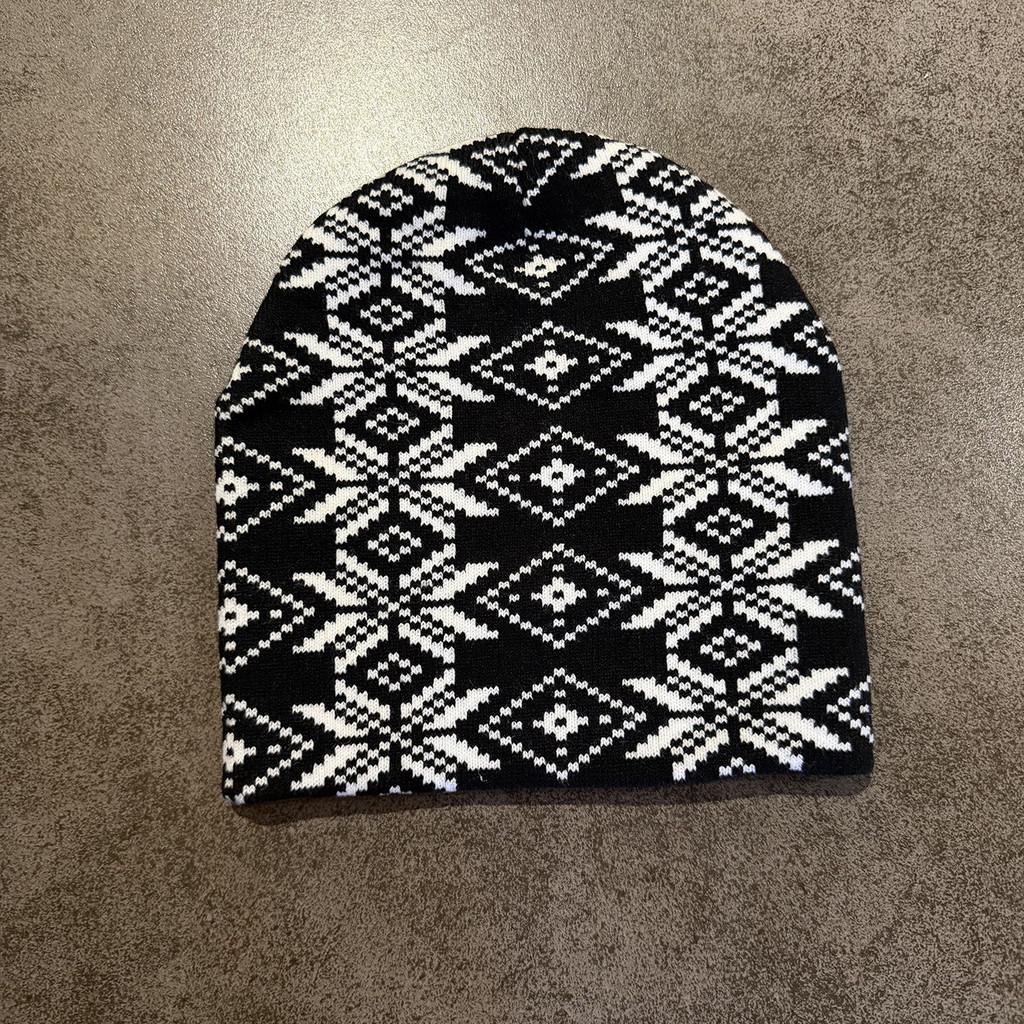 Acrylic Knit Cap With High Top Design For Casual Streetwear And Cold Weather Black