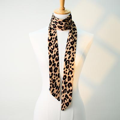Leopard Retro Band Langes Seidentuch Stirnband Krawatte Taillenband Taschengripp Zubehör Dünnes Tuch Halstuch Damen Halstücher