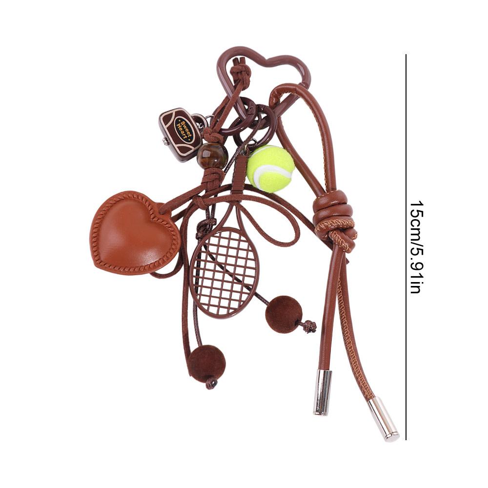 Backpack Decor Tennis Keychain Leather Korean Charm Rope Keyring  Women Girl