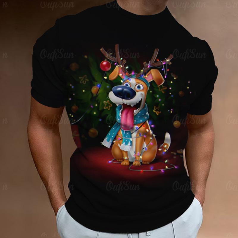 Christmas T-Shirts For Men 3d Santa Claus Printed Street Designer Short Sleeved Loose Oversized T Shirts Fashion New Tops Tees