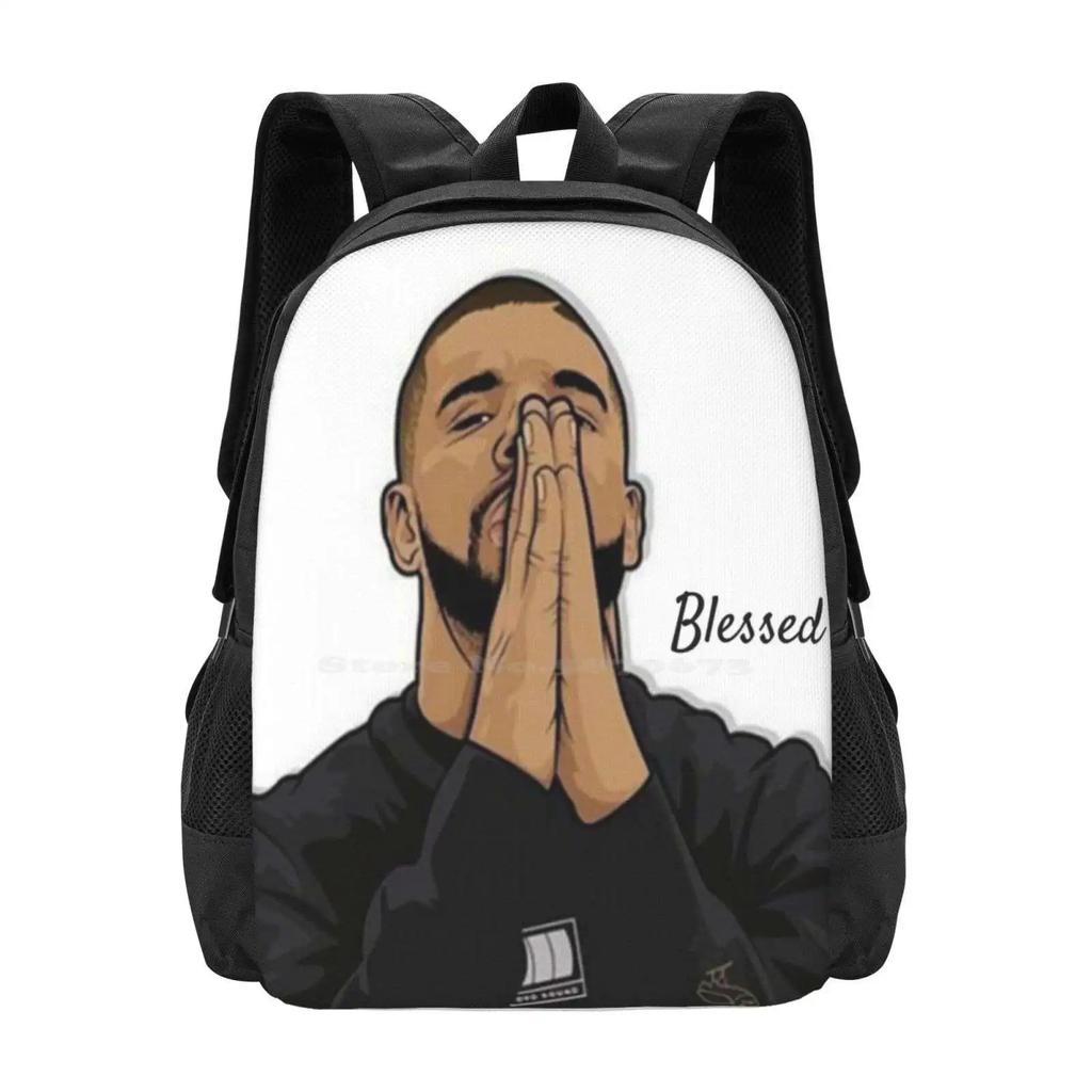 Drake " Blessed " Sale Backpack Fashion Bags Drake Blessed Hiphop Trap Migos